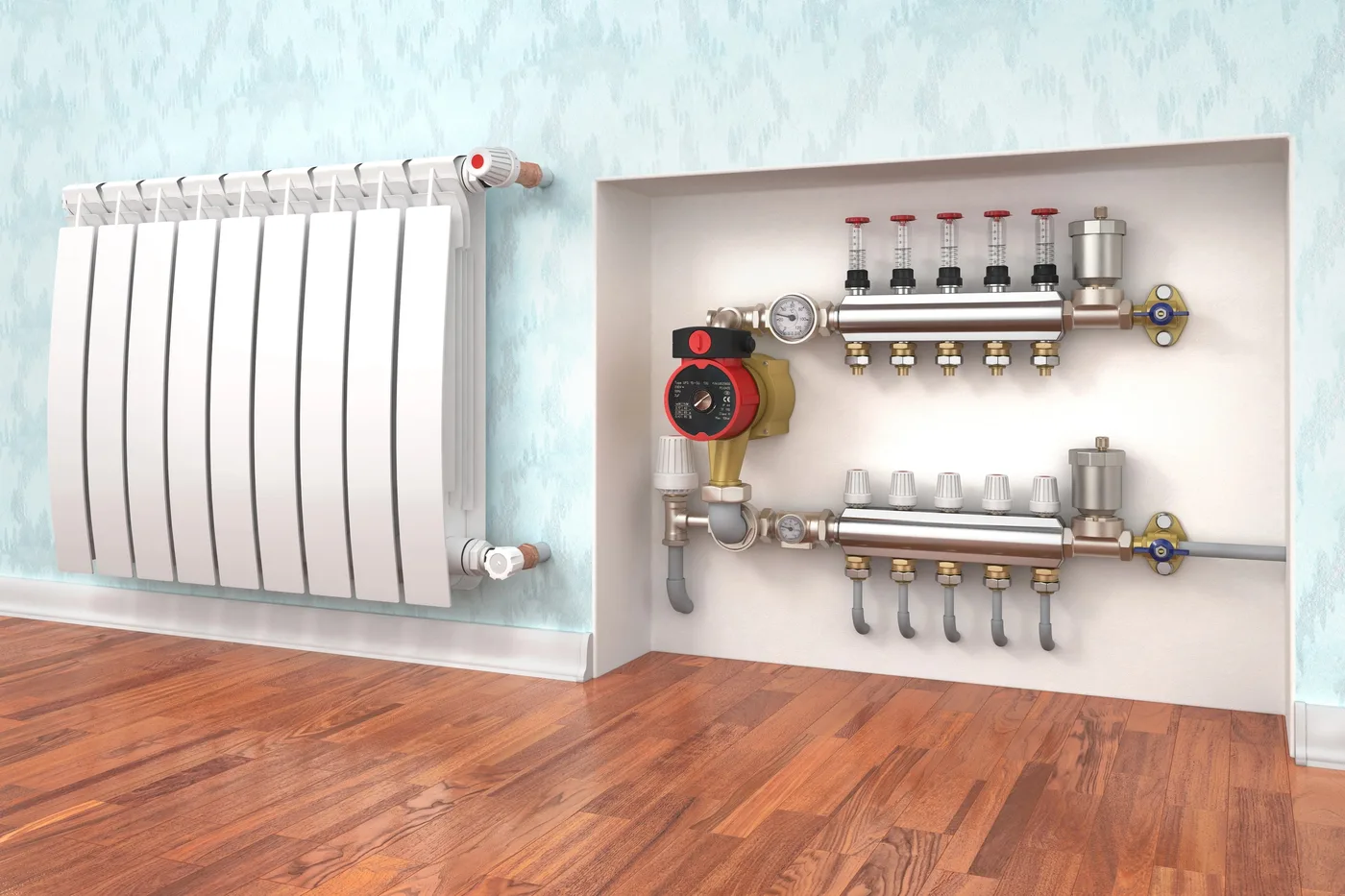 Collecteur de plancher chauffant et radiateur en rénovation dans l'Essonne